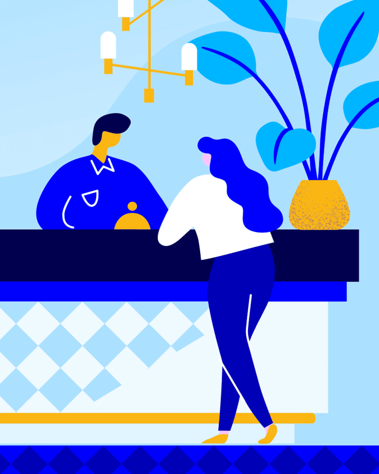 SmartSpace Girl on Front desk